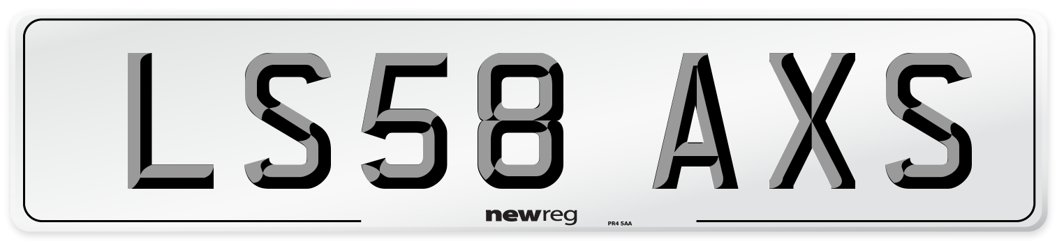LS58 AXS Number Plate from New Reg